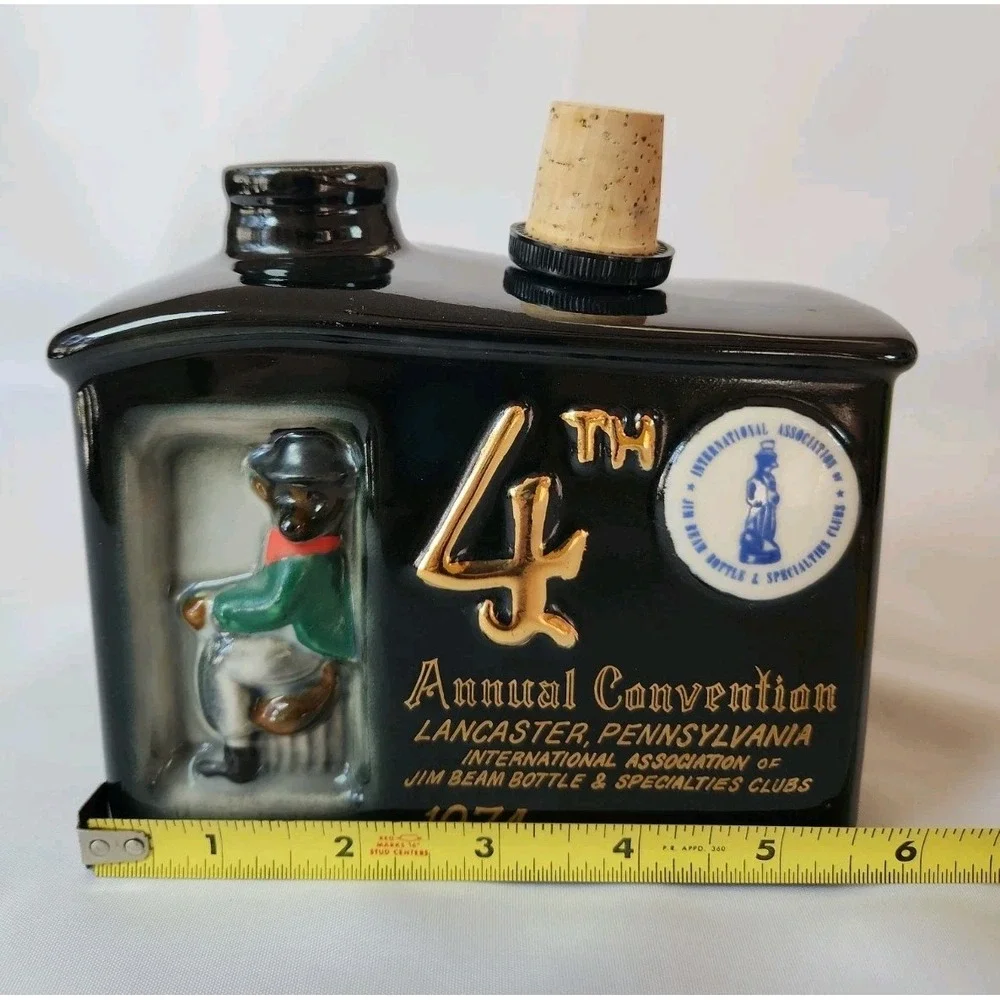 VTG Jim Beam Horse Carriage 4th Annual Convention Decanter 1974 Empty No Wheels